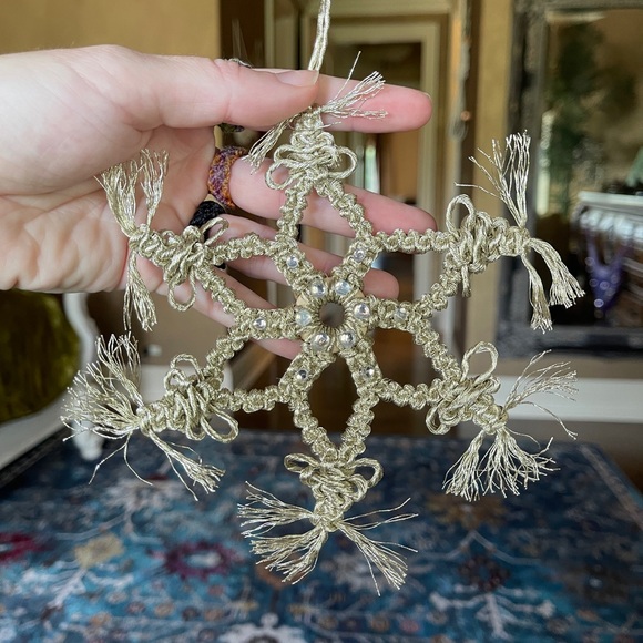 Handmade Macramé Rope Snowflake Ornament - Picture 7 of 7